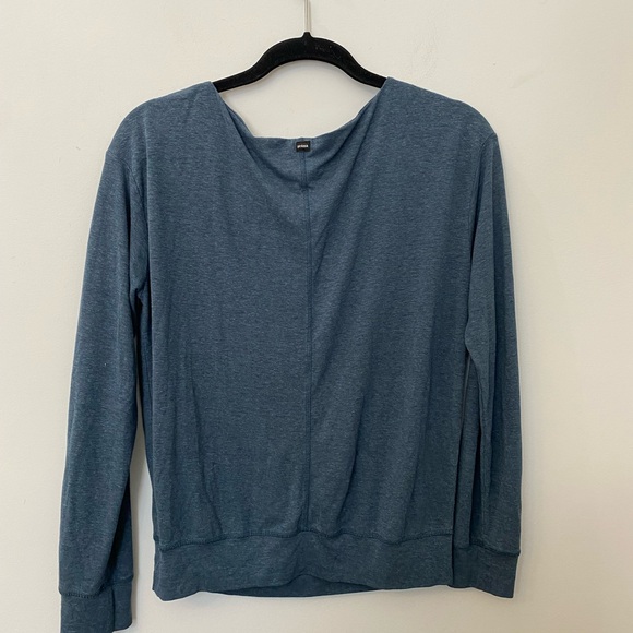 Prana Cowl Neck Heather Blue Long Sleeve Sweatshirt Women Size S - Picture 3 of 4